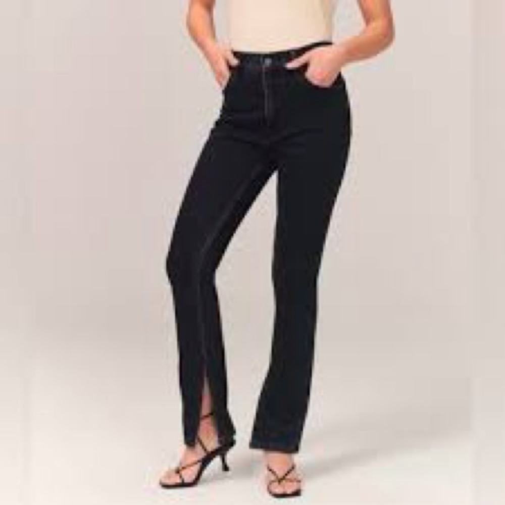 Abercrombie The Skinny High Rise split hem jeans